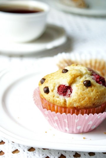 muffinki z malinami i z czekoladą